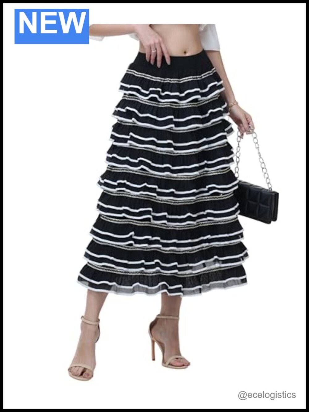 Women's Tulle Tiered Maxi Skirt High Waist Ruffle Layered Tutu
